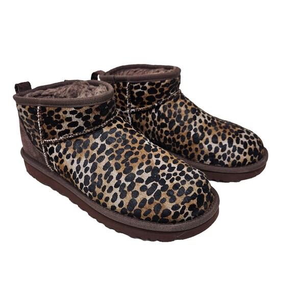 UGG Shoes - UGG Classic Ultra Mini Caspian Boots Burnt Cedar Size 8 Calf Hair WORN ONCE